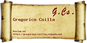 Gregorics Csilla névjegykártya